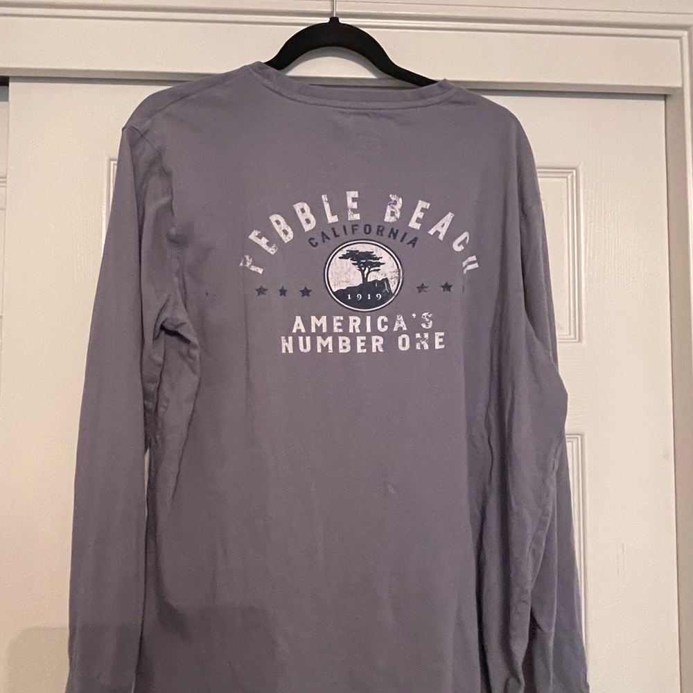 Light Blue Long Sleeve Pebble Beach Shirt Size L
